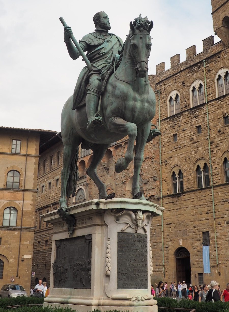 Statue of man on horse