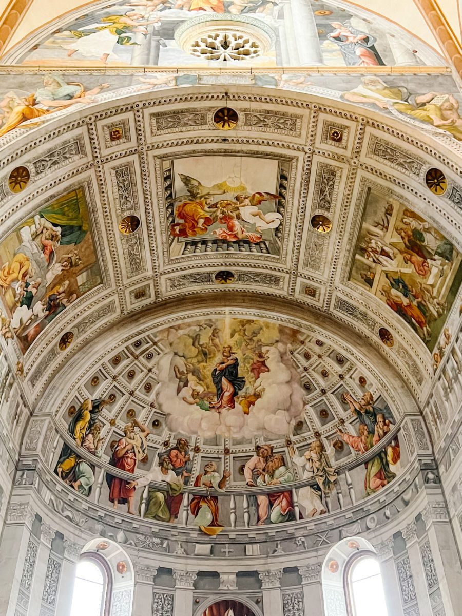 Interior dome with paintings of the Basilica in Verona