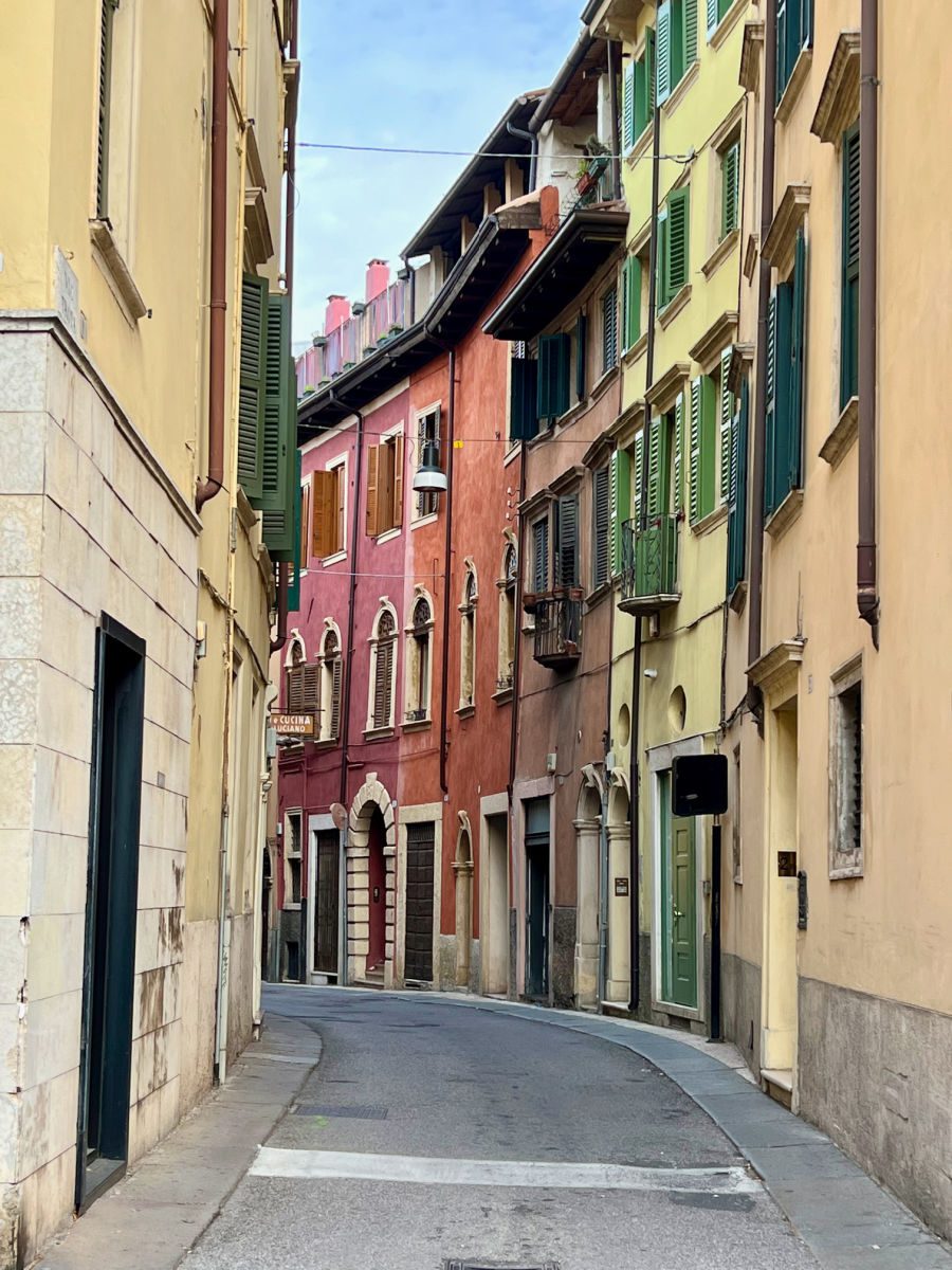 Colorful street in Verona