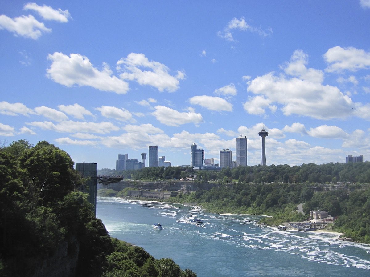 Looking wideness river at Niagara Falls Ontario