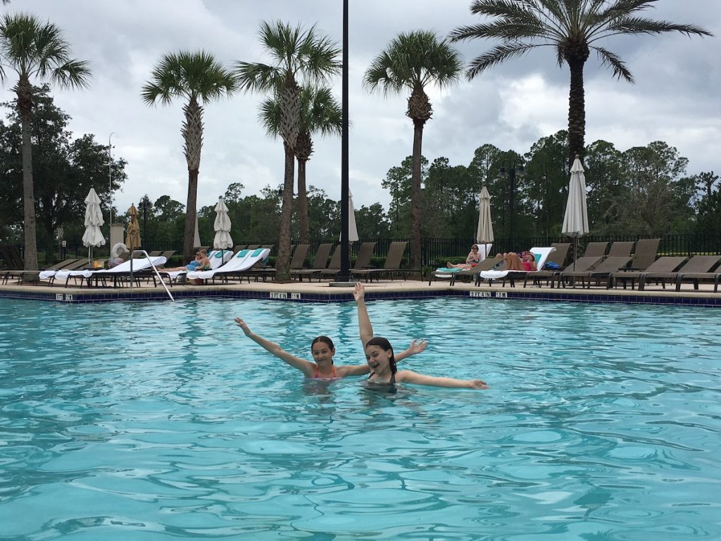 Girls in pool at Waldorf Astoria Orlando