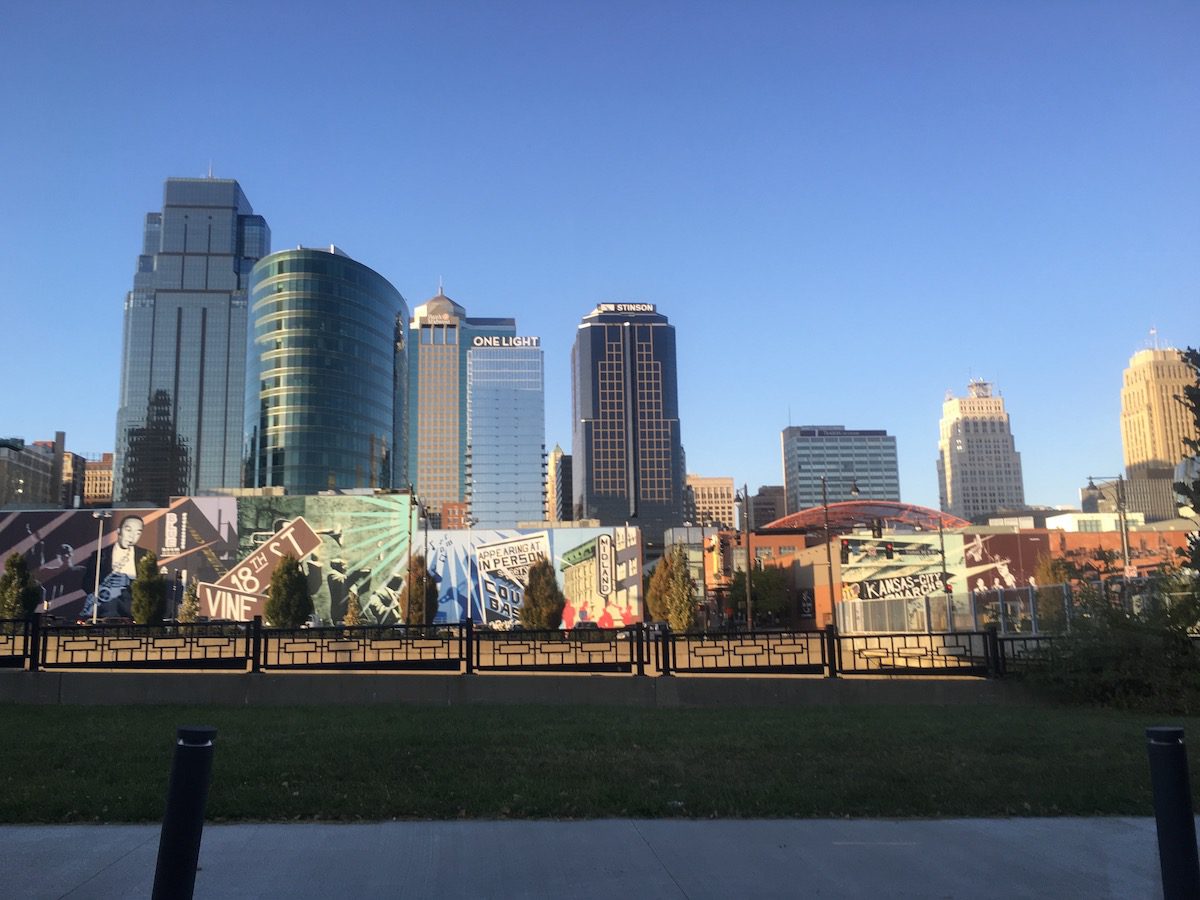 Street art and Kansas City skyline