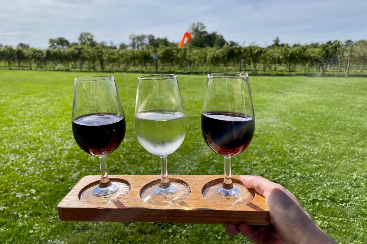 Knapp winery wine flight