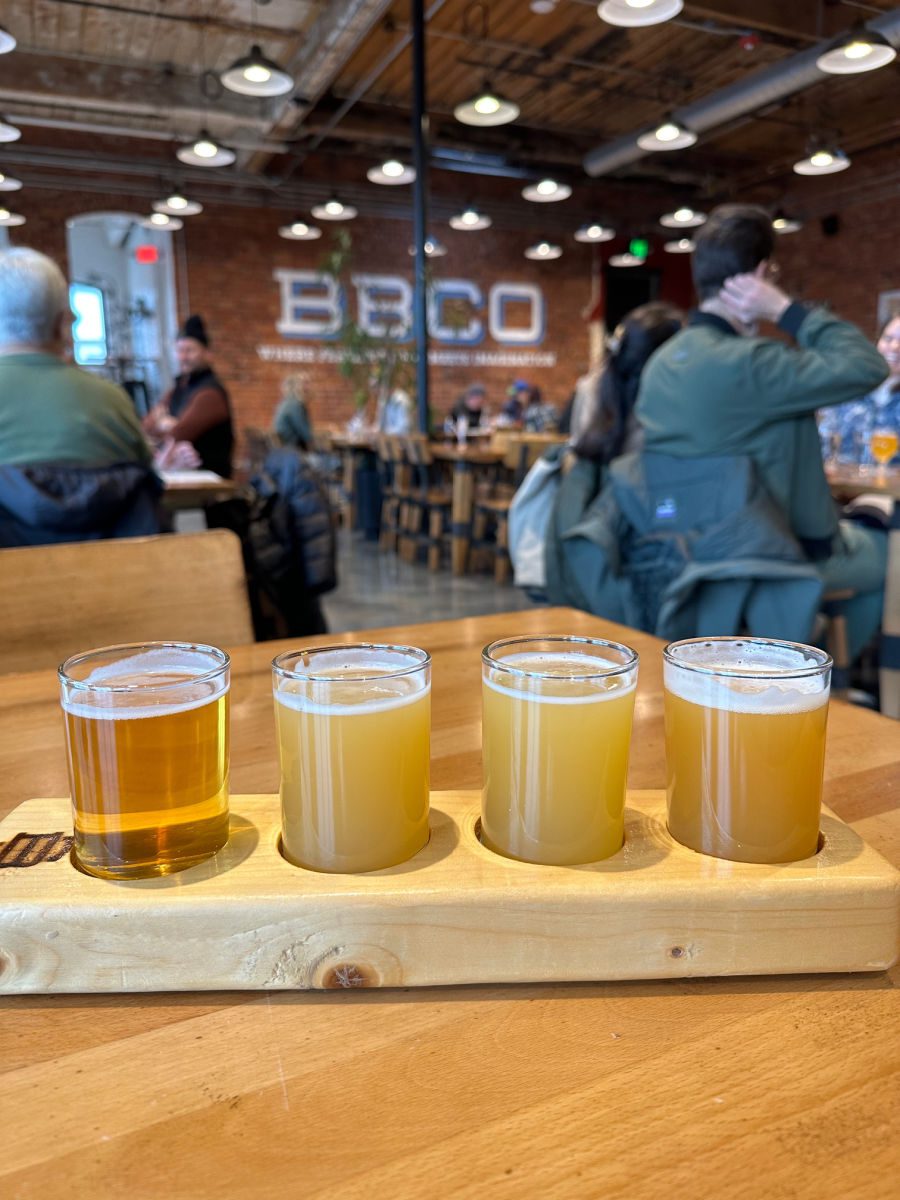 Beer flight from Burlington Beer Company