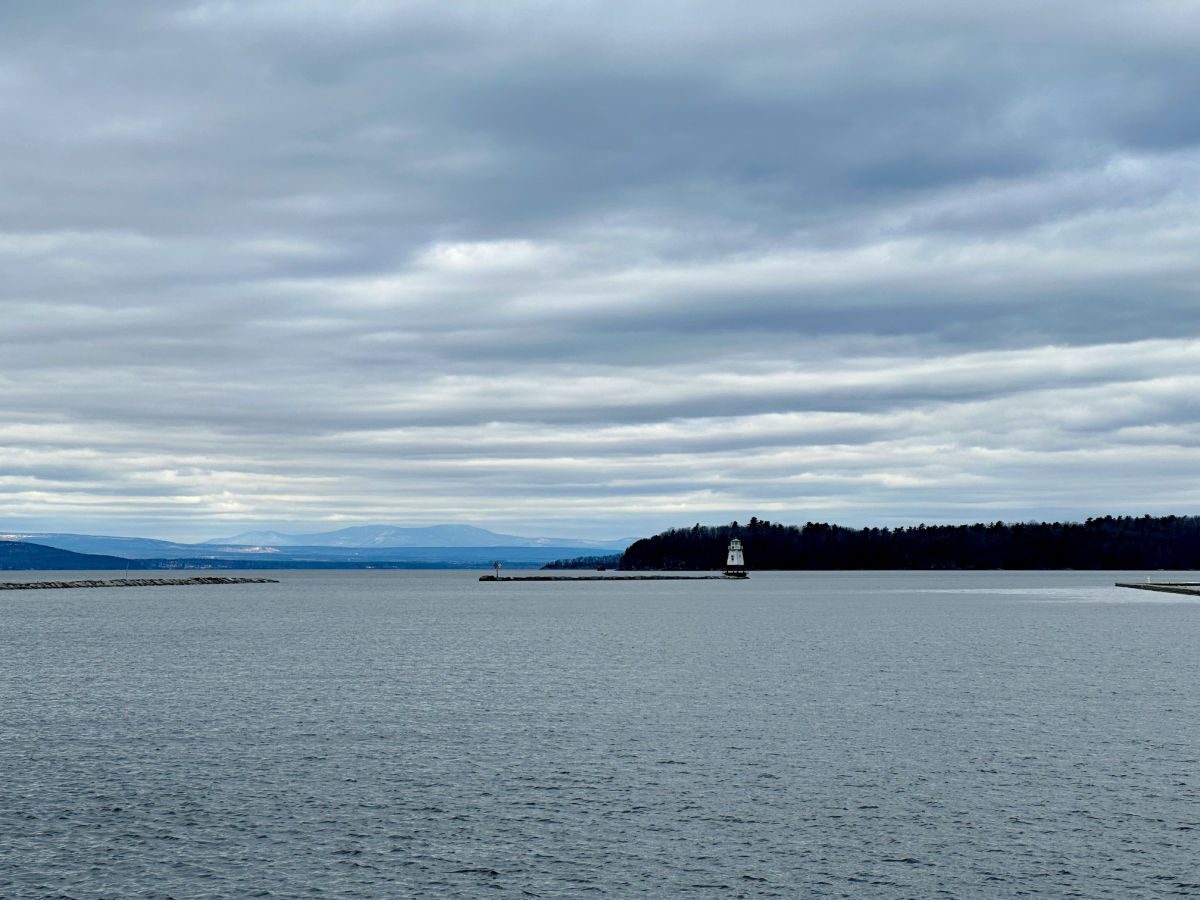 Lake Champlain and lighthouse by Burlington VT