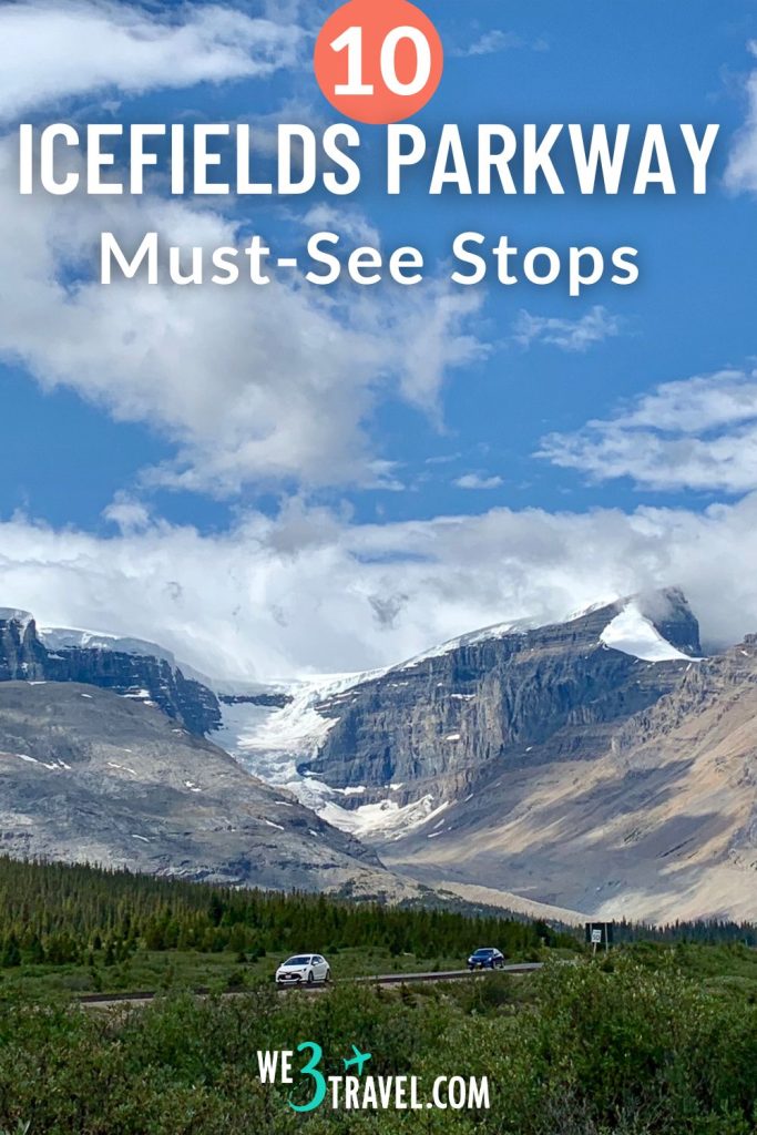 Find out where to stop on the Icefields Parkway in Alberta, Canada between Banff, Lake Louise and Jasper on one of the most beautiful scenic road trips in the world.