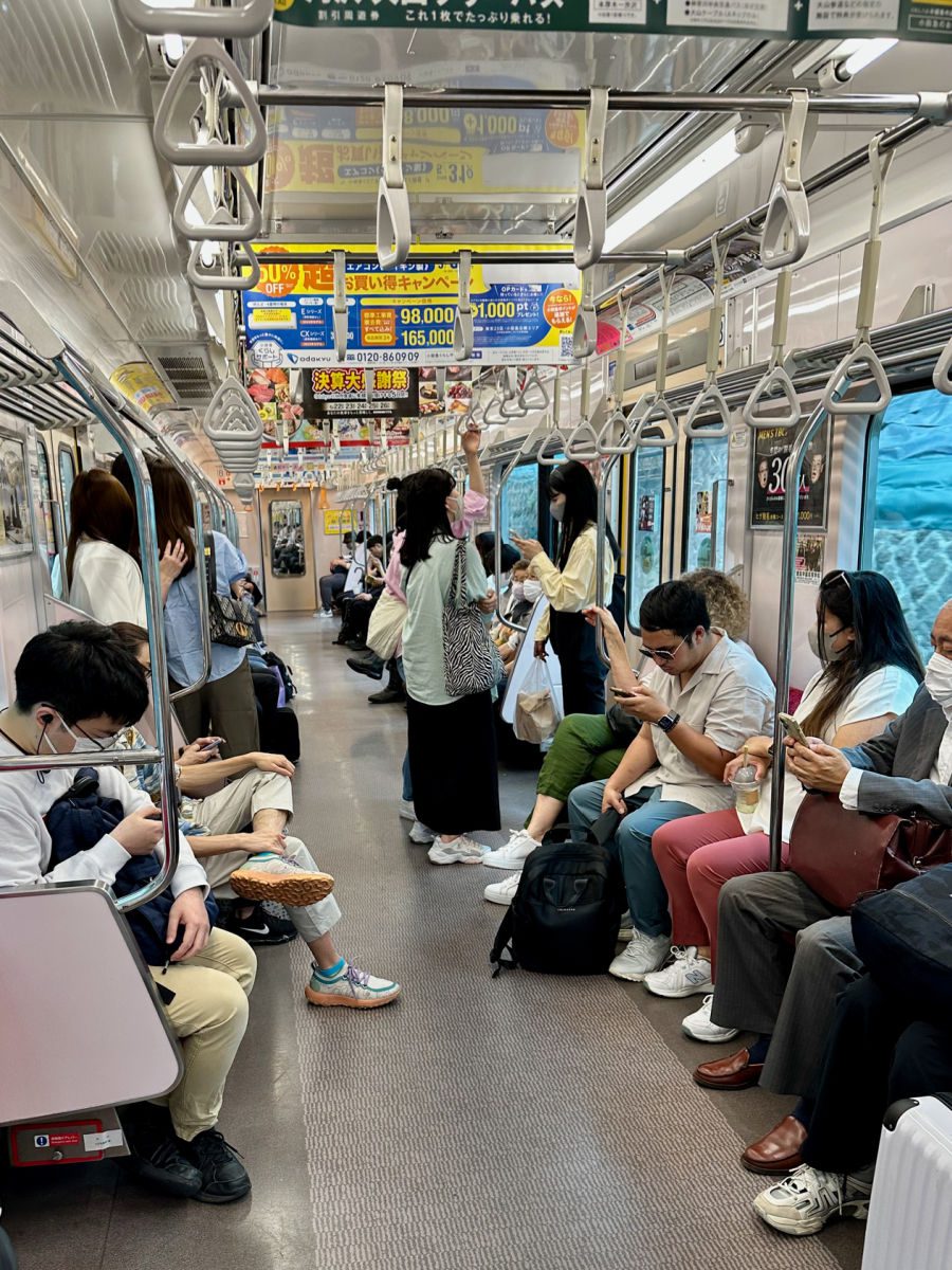 Passengers on Tokyo subway