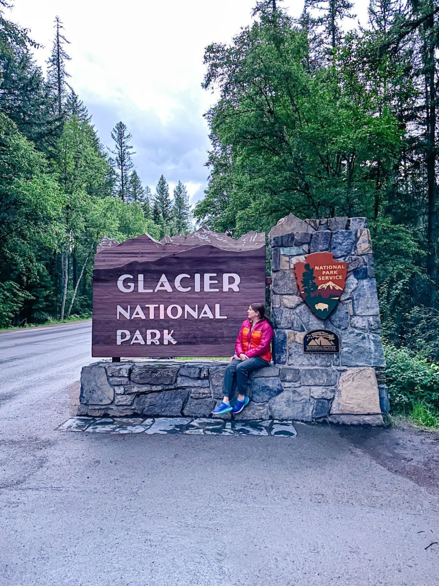 Glacier National Park sign West Glacier