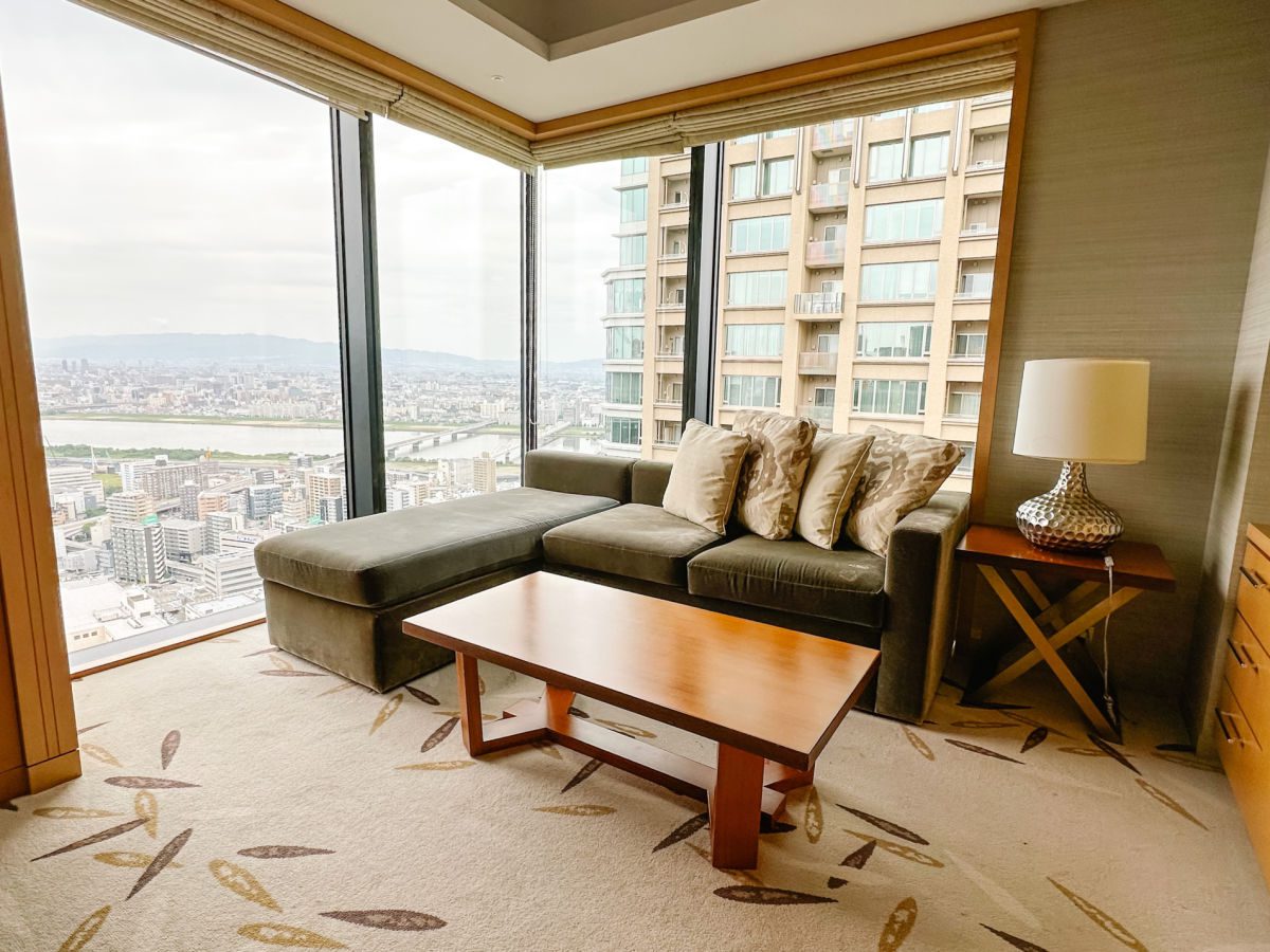 Living room of the two bedroom residence at the Intercontinental Osaka