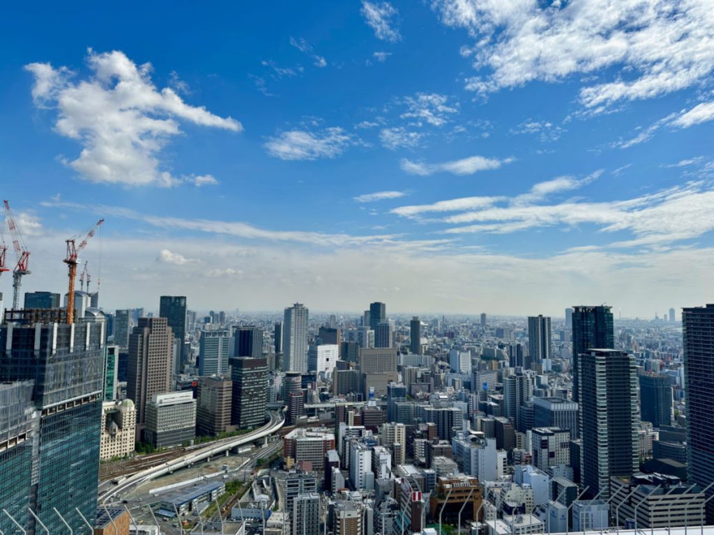 Osaka itinerary - view of Osaka from the Umeda Sky Building
