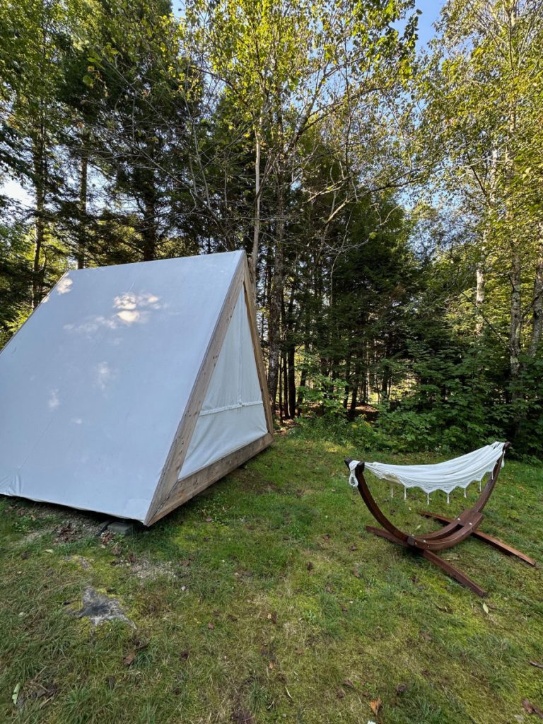 A Frame tent at Lumen Nature Retreat