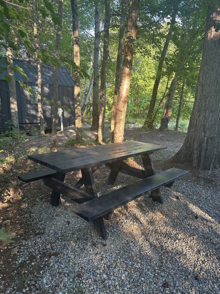 Lumen Nature Retreat picnic table