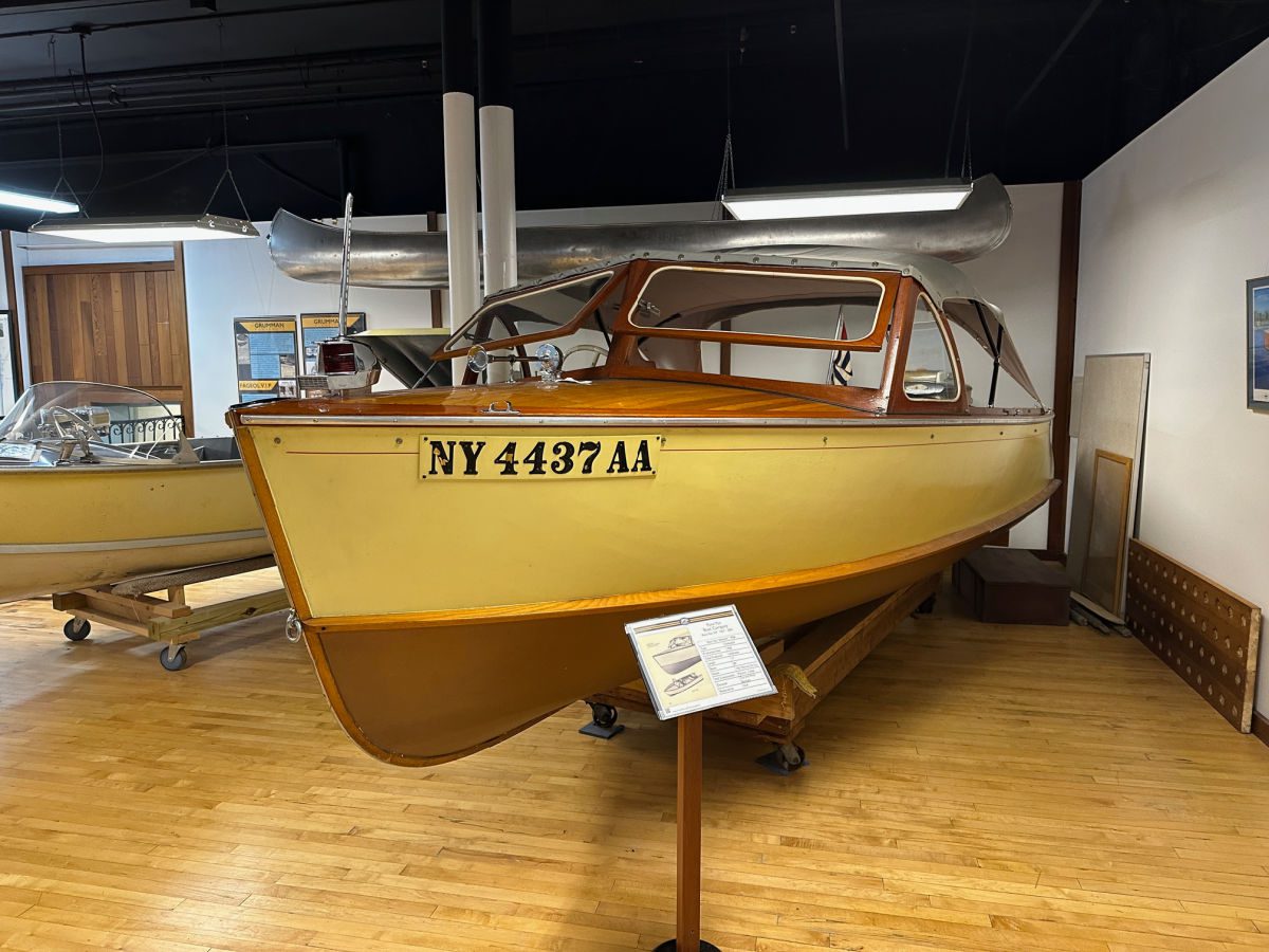 antique boat at FLX Boating Museum