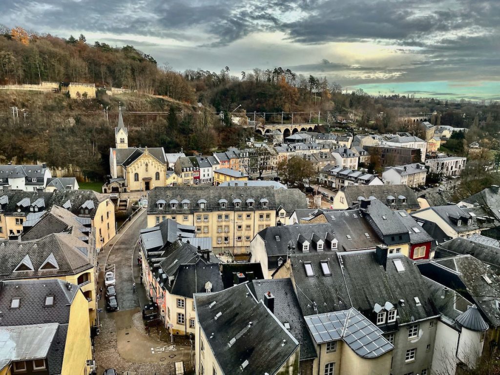 2 days in Luxembourg view from upper town looking onto lower town