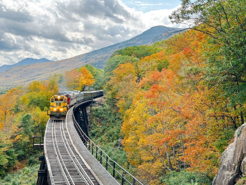 Conway Scenic Railroad on Frankenstein train trestle