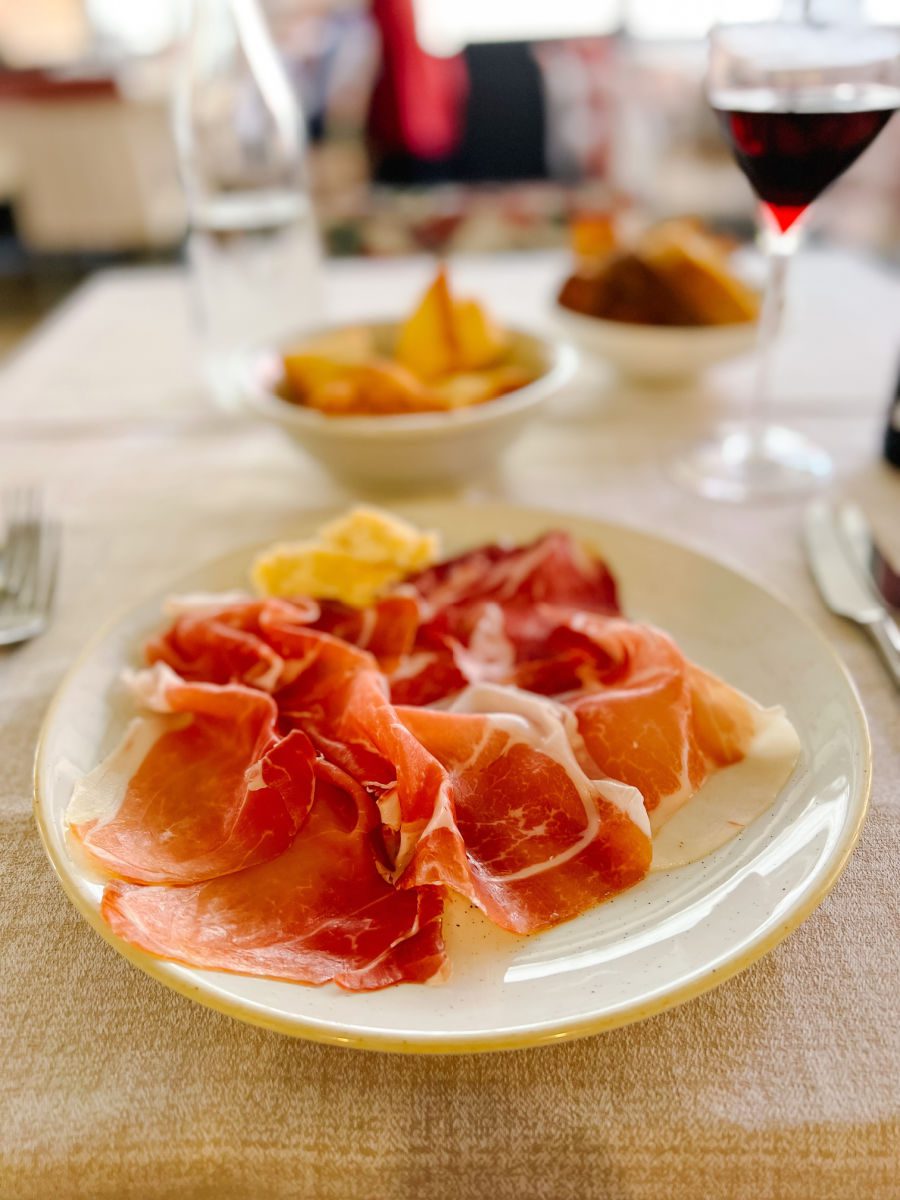 Parma ham on a plate