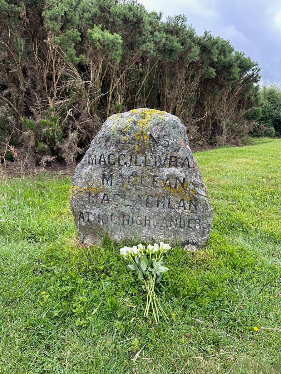 Clan stone at Culloden battlefield