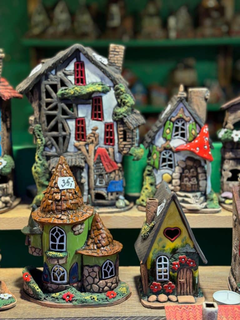 ceramic painted houses at trier christmas market