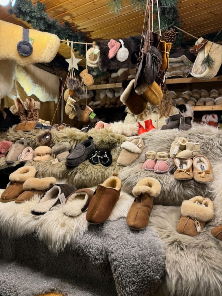 sheepskin slippers at Fulda market