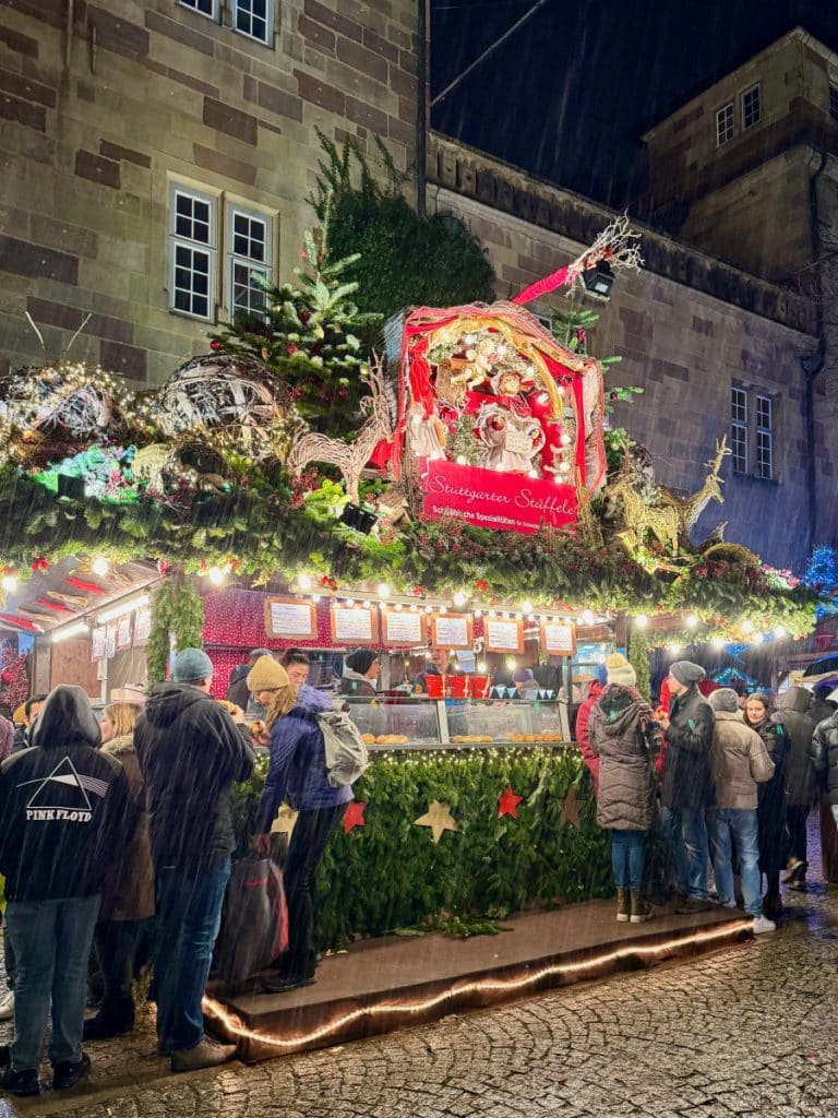 Stuttgart market stall with reindeer