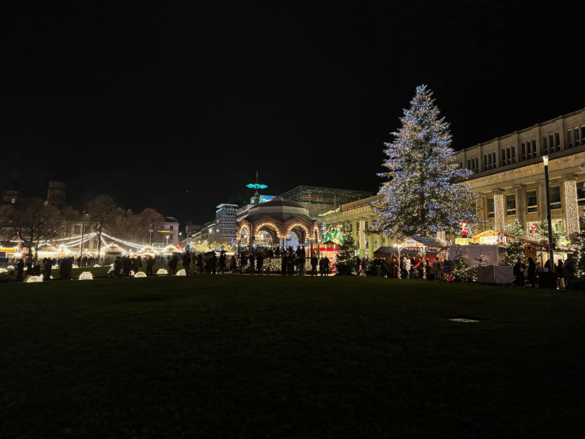 Christmas tree in Schlossplatz in Stuttgart