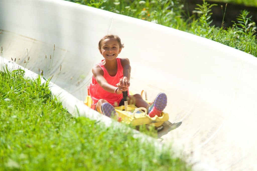Alpine slide in Jiminy Peak
