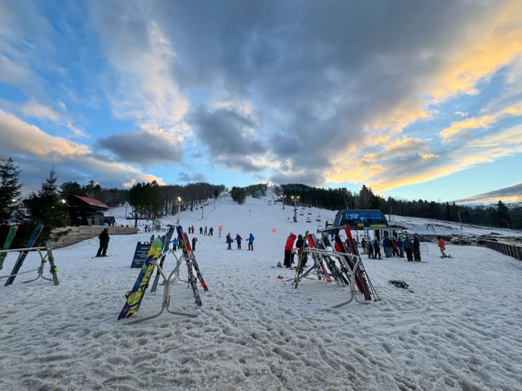 Berkshires in the winter - blue sky over Bousquet Ski Mountain
