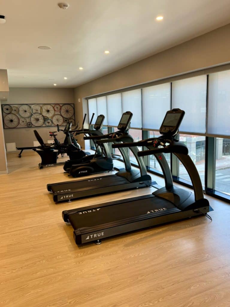 fitness room at Cambria Old Port