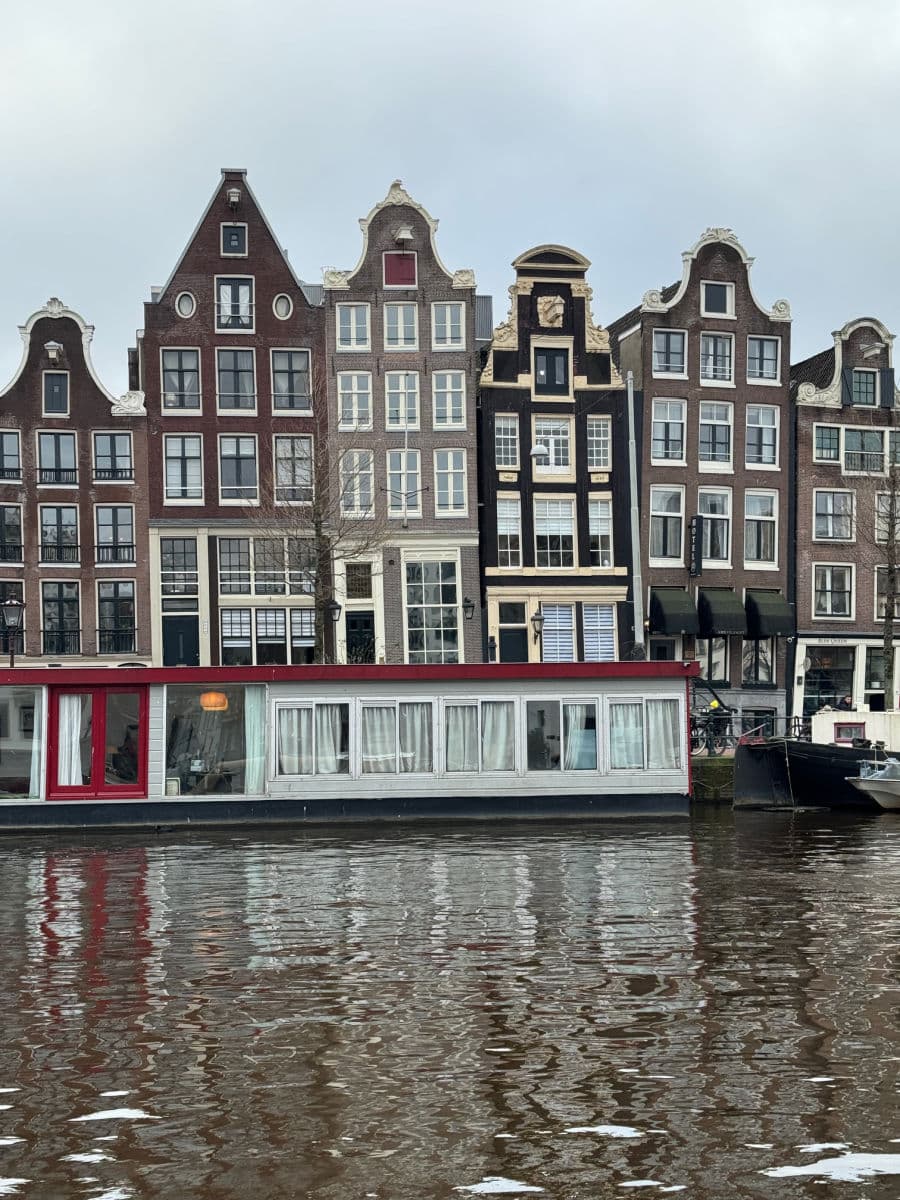 crooked buildings in Amsterdam