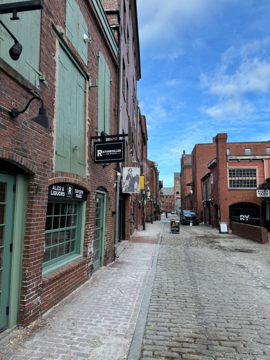 cobblestone street in Old Port 