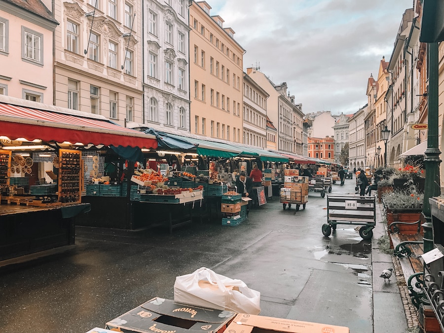 Market street in Prague
