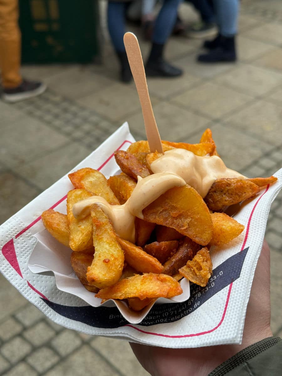 country potatoes with sauce in Ludwigsburg