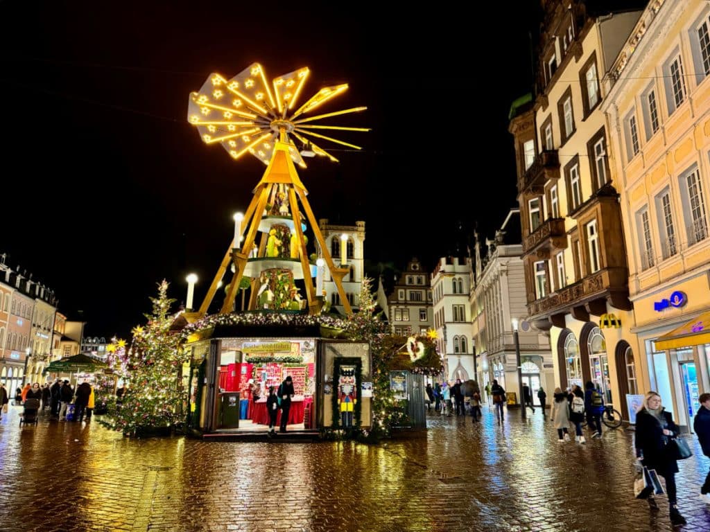 Trier German Christmas Market at night