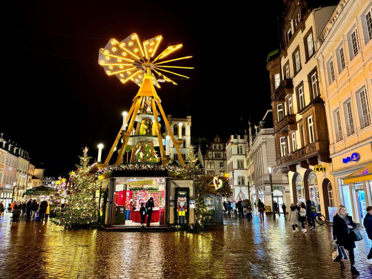 Trier German Christmas Market at night