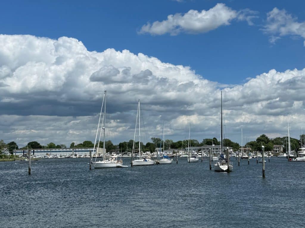 Wickford Harbor sailboats