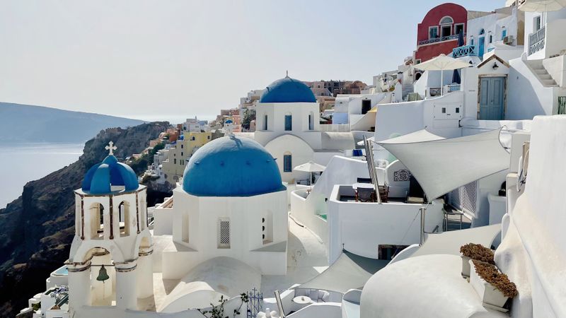 Santorini's Whitewashed Buildings