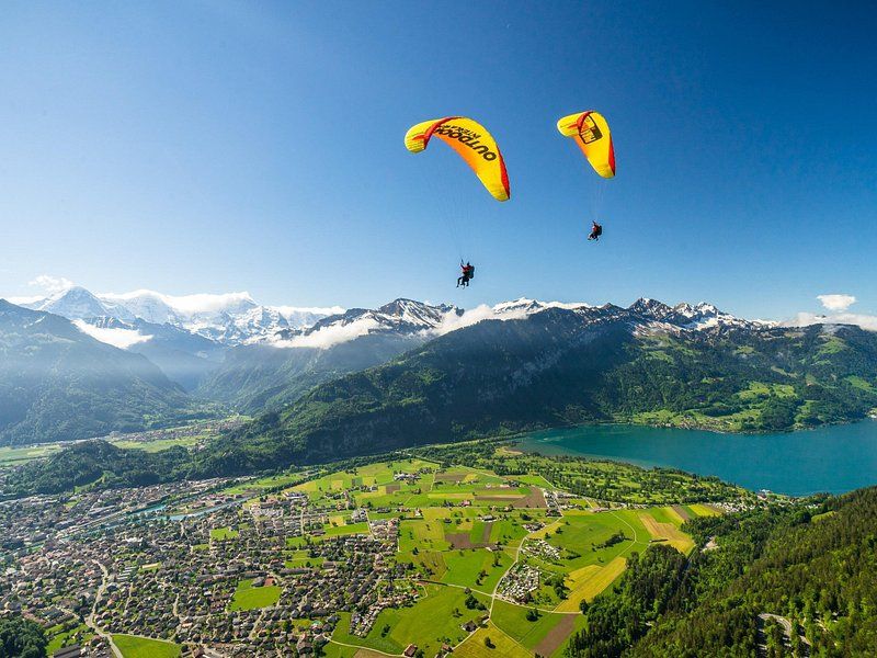 Paragliding over the Swiss Alps