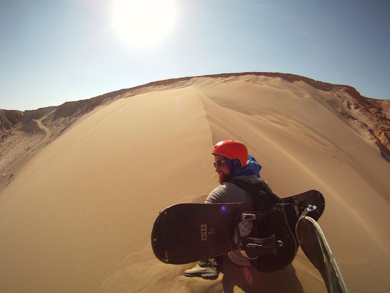 Sandboarding in the Atacama Desert