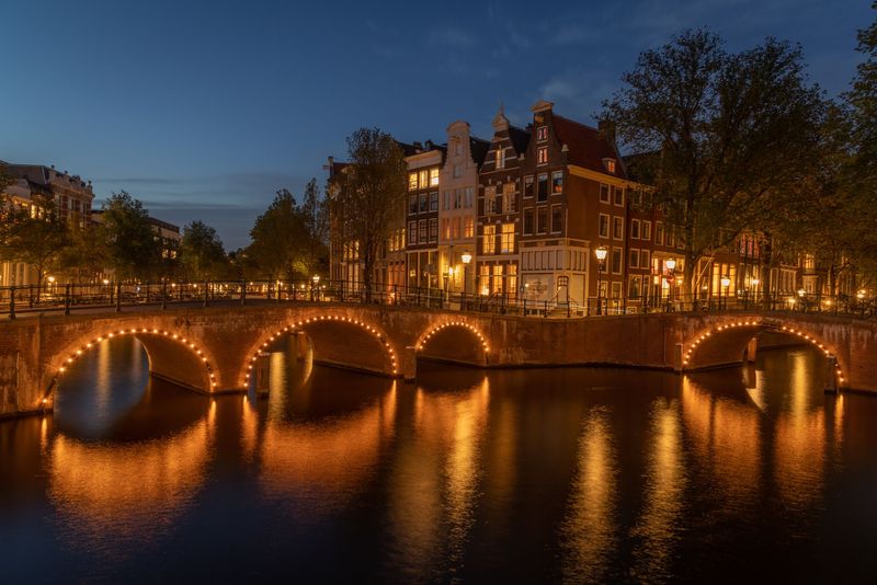 Amsterdam's Canals at Night