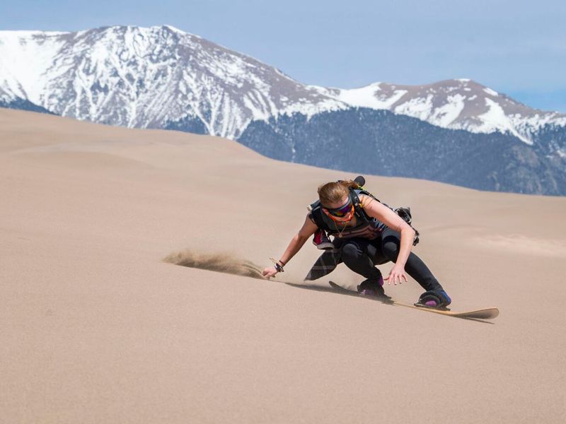 Sandboarding in Colorado’s Great Sand Dunes