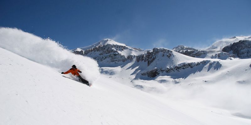 Snowboarding in the Andes