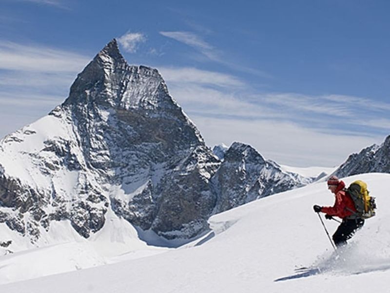Skiing in the Swiss Alps