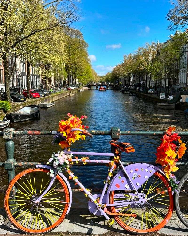Cycling through Amsterdam