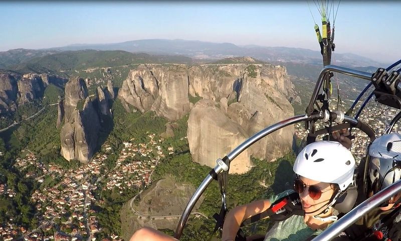 Paragliding Over the Cliffs of Meteora, Greece