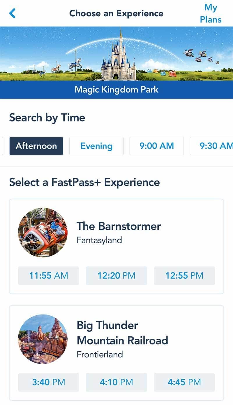 FastPass+ Reservations