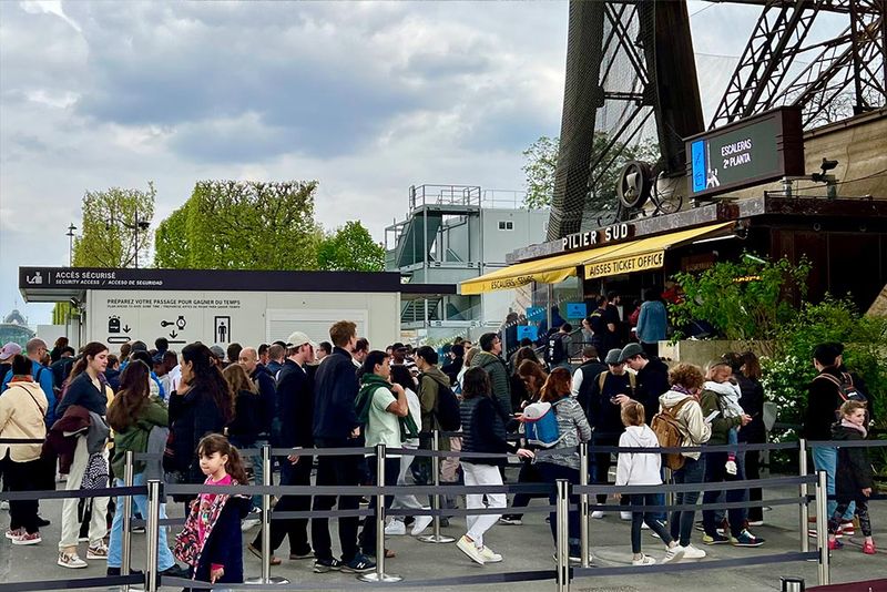 Packed Eiffel Tower, Paris