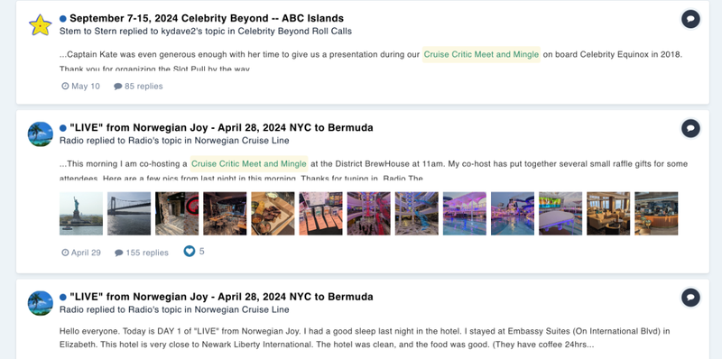 Join a Cruise Critic Roll Call