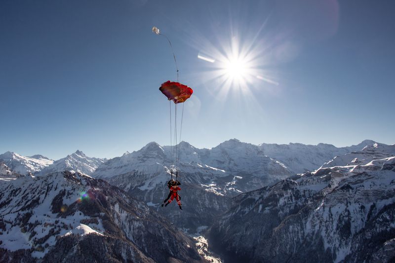 Skydiving Over the Swiss Alps