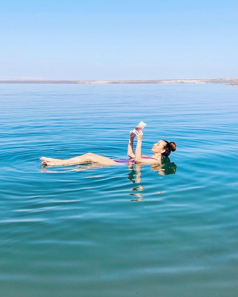 Floating in the Dead Sea