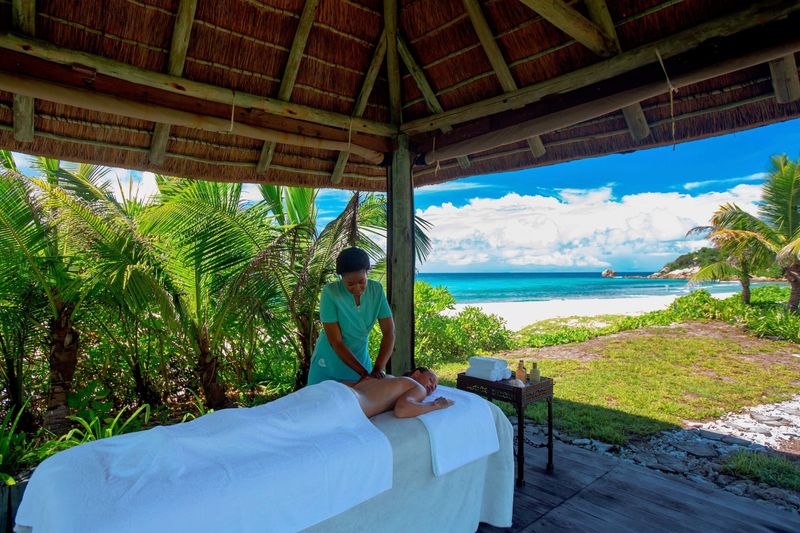 Relaxing at a Beach Spa